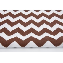 Bawełna 100% chevron zygzak zyg-zak czekoladowy brąz